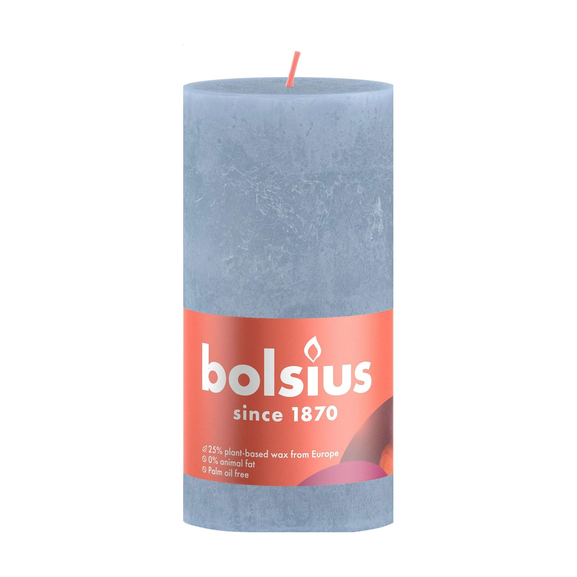 Циліндрична свічка Bolsius Rustic Shine Небесно-блакитний, 130*68 мм